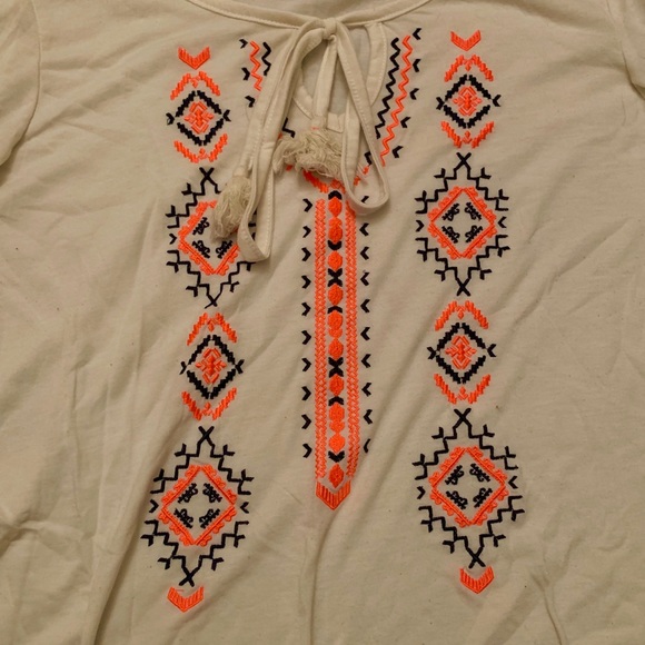 Peach & Navy Embroidered Top - Picture 2 of 3